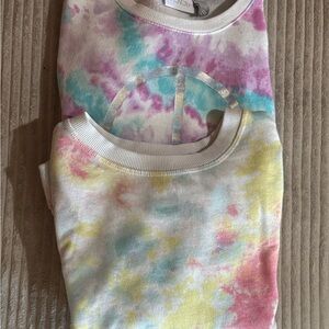 Lot of 2 Girls Sweatshirts Size 7/8 Cat & Jack & Children’s Place Tie Dye